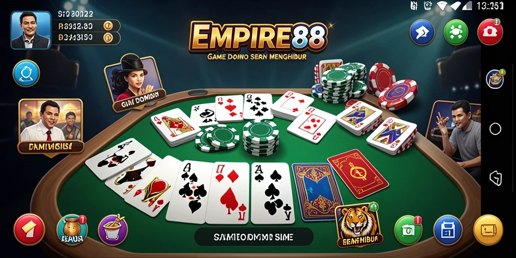 Tampilan gameplay seru EMPIRE88 dengan aksi domino yang menarik.