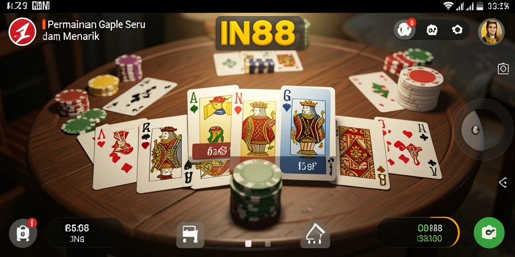 Tampilan gameplay Gaple yang menarik dan interaktif di IN88.
