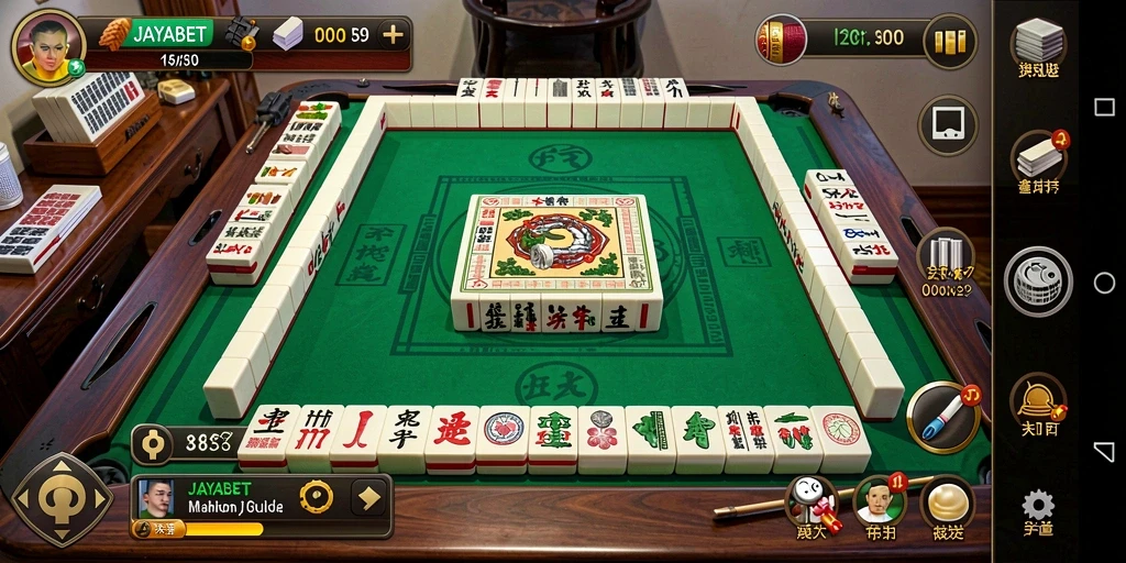 Screenshot utama JAYABET menampilkan gameplay Mahjong yang mendebarkan.