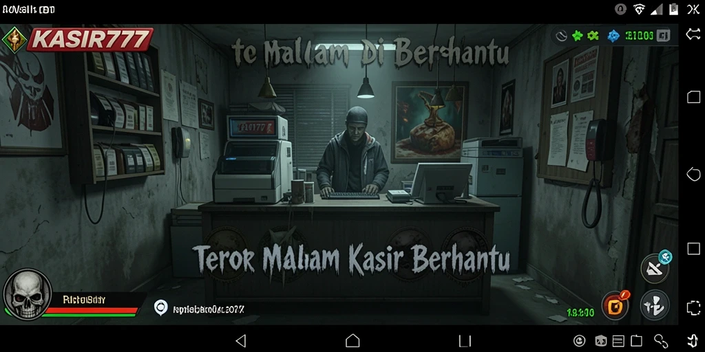 Screenshot gameplay KASIR777 dengan suasana Horror yang mencekam.