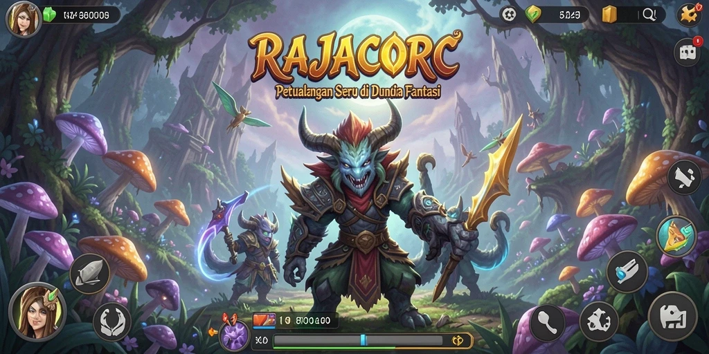 Tampilan gameplay RAJACORC yang penuh petualangan dan aksi seru.