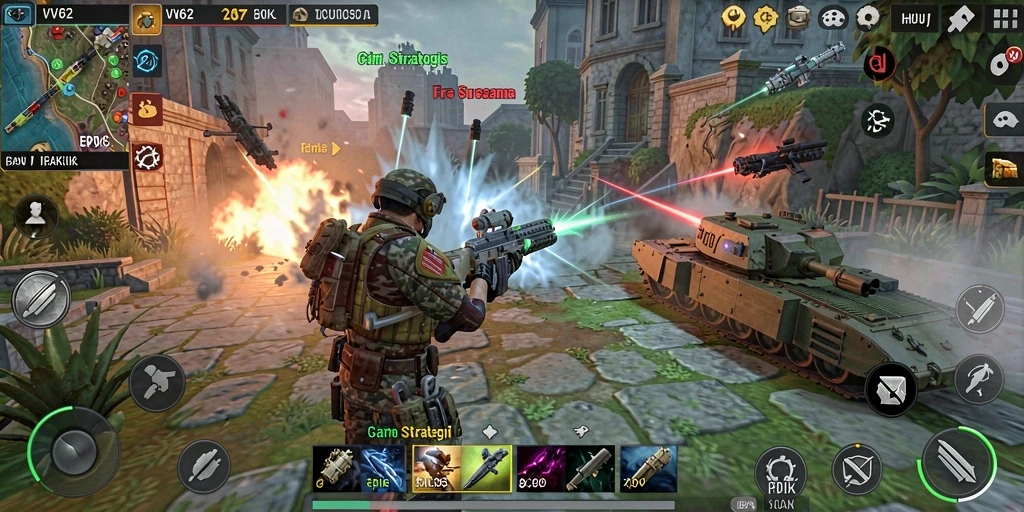 Tampilan gameplay menantang dan strategi dalam VV62.